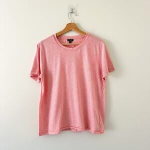 Splendid Striped Crew Neck Short Sleeve T-Shirt Red/White L